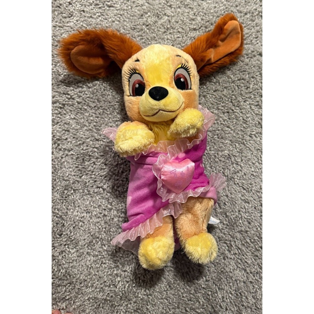 Disney Parks Babies LADY with Blanket 11" Plush Stuffed Toy Lady & the Tramp